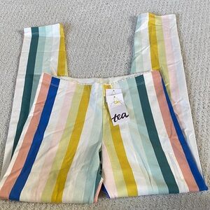 NWT Tea Collection Striped Multicolor leggings, size 12
